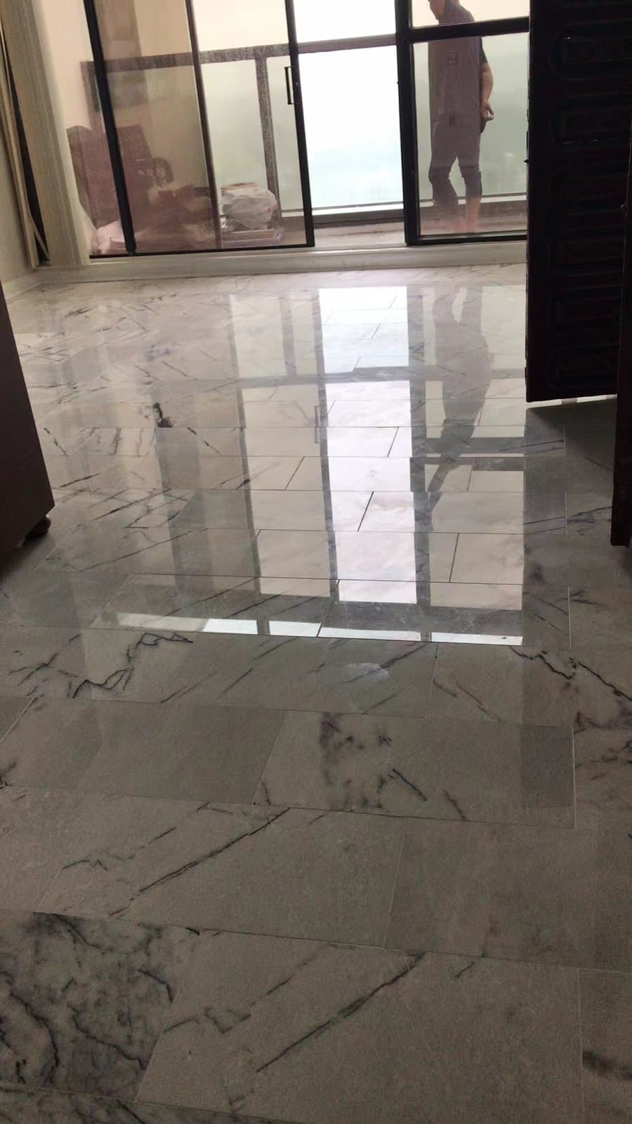 Polished marble with tight, level joints